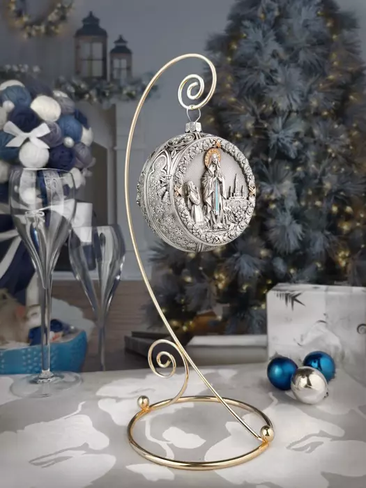 Набор из 6 серебряных ёлочных шаров "Рождество"